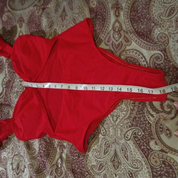 Size S NWOT red one piece cutout swimsuit - Picture 8 of 15